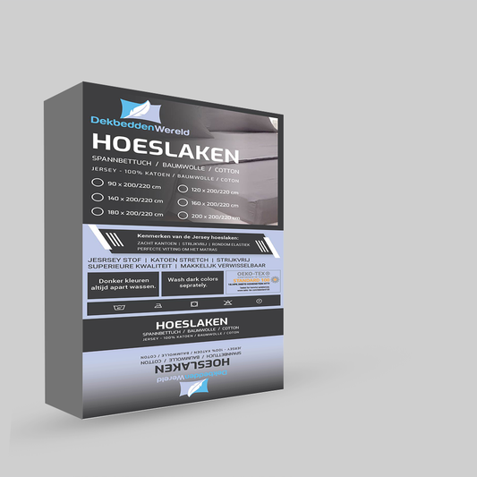 Hoeslaken Katoen Jersey - Antraciet