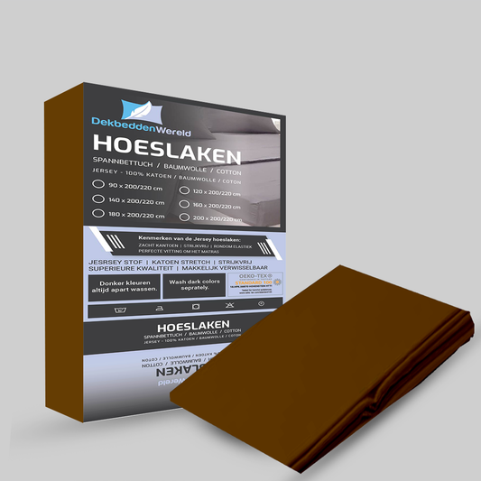 Hoeslaken Katoen Jersey - Dark Brown