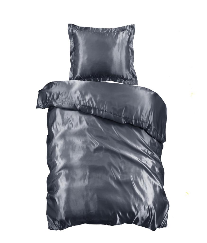 Satijn Overtrek - Dark Grey (1 pers)