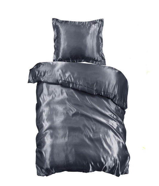 Satijn Overtrek - Dark Grey (1 pers)