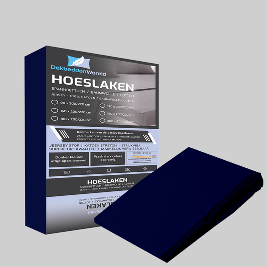 Hoeslaken Katoen Jersey - Dark Blue