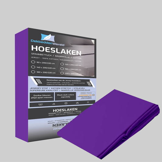 Hoeslaken Katoen Jersey - Purple